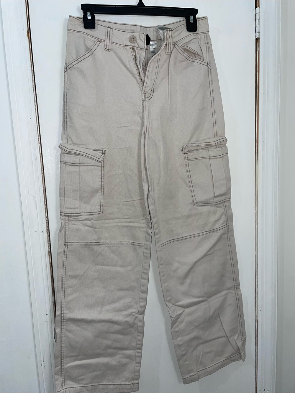 Women Cargo Work Pants - Beige